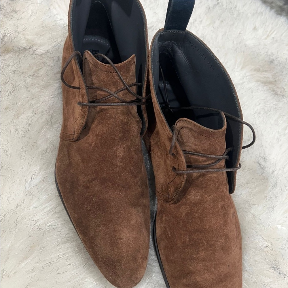 Hugo Boss Brown Chukka Boots Premium Suede Ankle-High